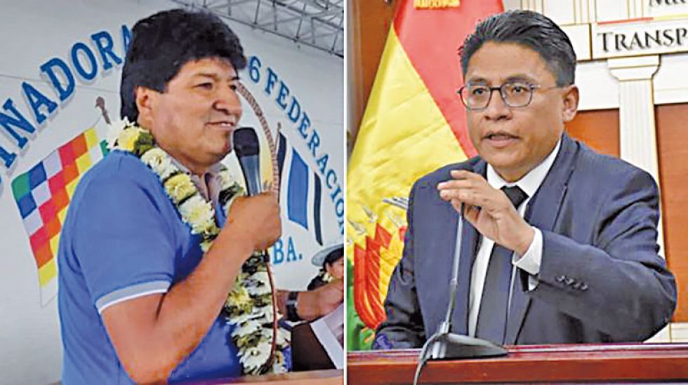 PUGNA. El expresidente Evo Morales y el ministro Iván Lima mantienen una tensa relación.