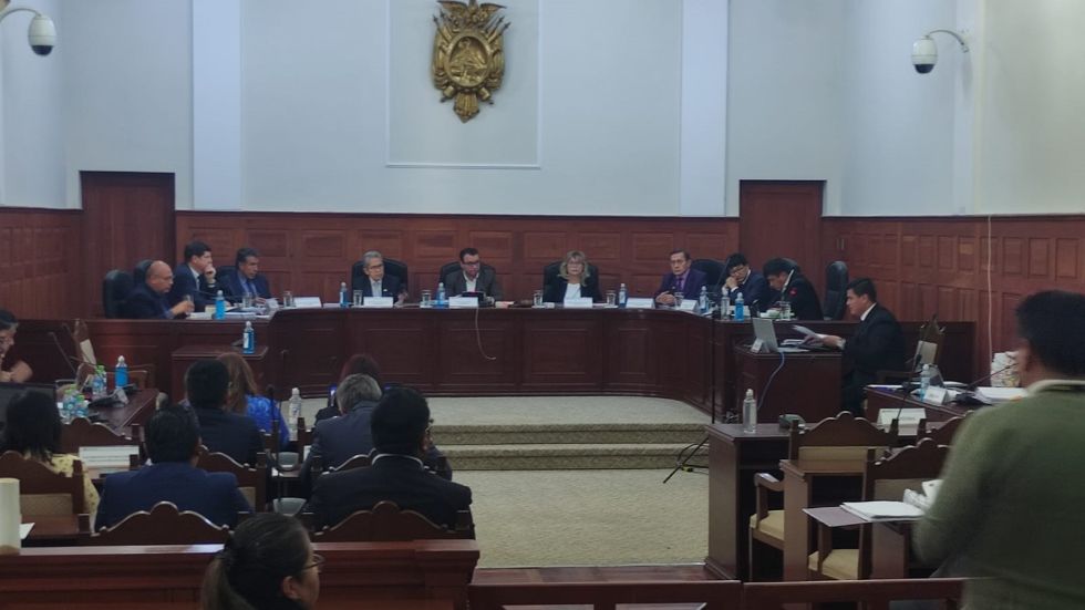 El juicio de responsabilidades se instaló en el Tribunal Supremo de Justicia, en Sucre.