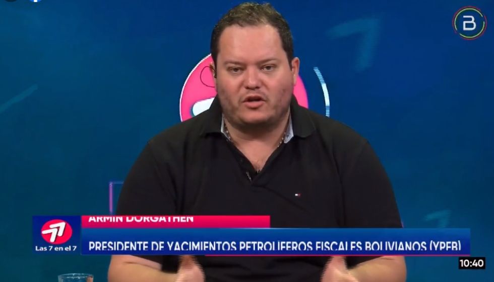 El presidente ejecutivo de YPFB, Armin Dorgathen, en declaraciones a Bolivia tv.