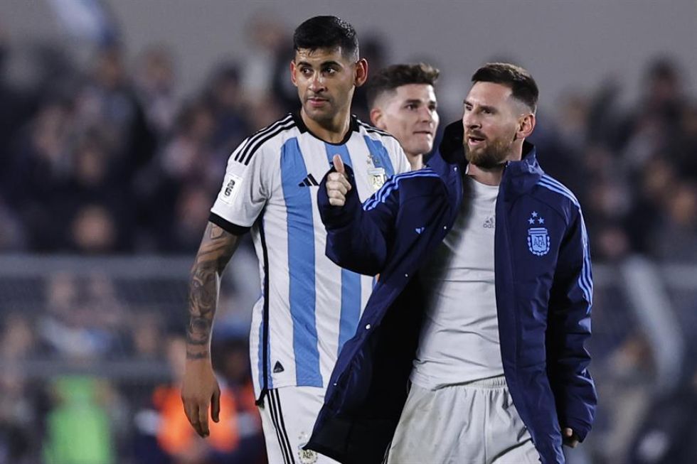 Messi, durante el duelo entre Argentina y Ecuador.