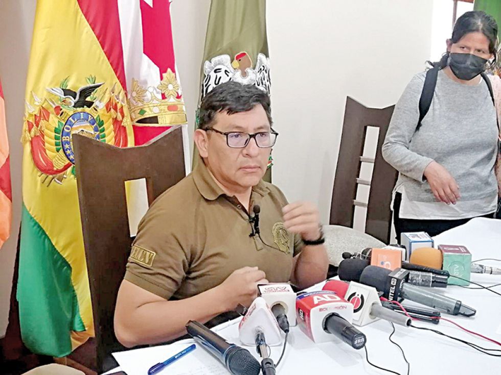 INFORME. El director departamental de la Felcv de Chuquisaca, coronel Miguel Rolando Ocampo.
