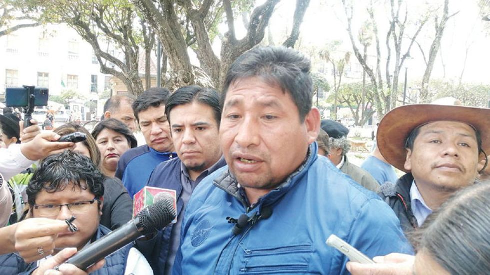 DIRIGENTE. El ejecutivo de la Csutcb del ala 'evista', Ponciano Santos Colque, en Sucre.