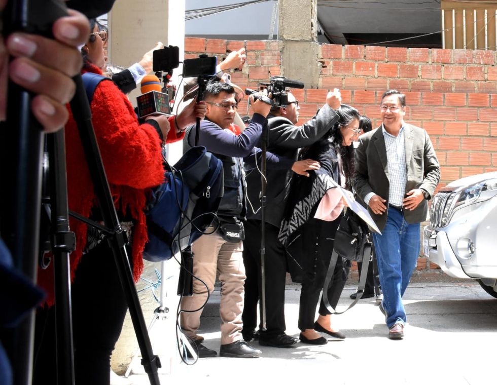 El presidente Luis Arce asistió este lunes a la reunión del Pacto de Unidad.