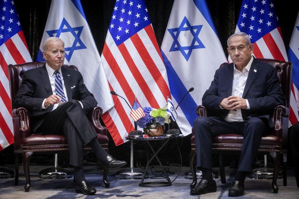 El presidente de Estados Unidos, Joe Biden (i), y el primer ministro de Israel, Benjamín Netanyahu.