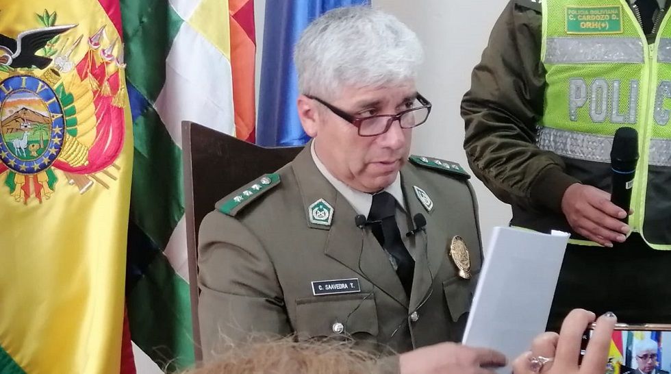 el director departamental de Tránsito de Chuquisaca, coronel Cristian Saavedra.