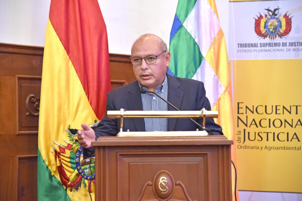 El presidente del Tribunal Supremo de Justicia, Ricardo Torres, durante la inauguración del Encuentro Nacional de Justicia Ordinaria y Agroambiental.