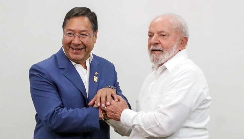 Los presidentes de Bolivia, Luis Arce (i), y de Brasil, Lula da Silva, en una aparición anterior.
