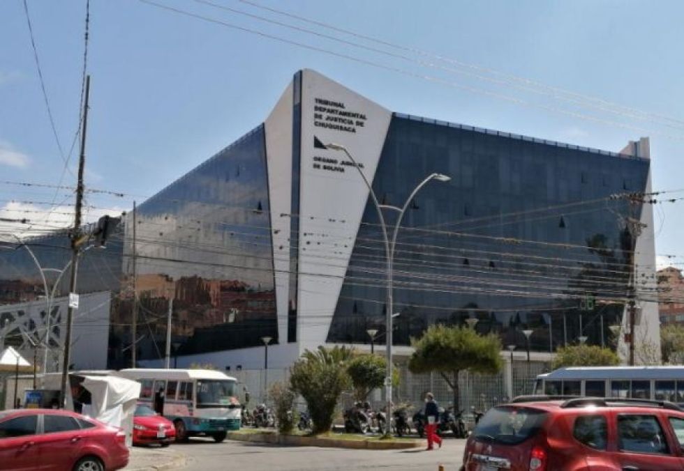 Vista del exterior del Tribunal Departamental de Justicia de Chuquisaca.