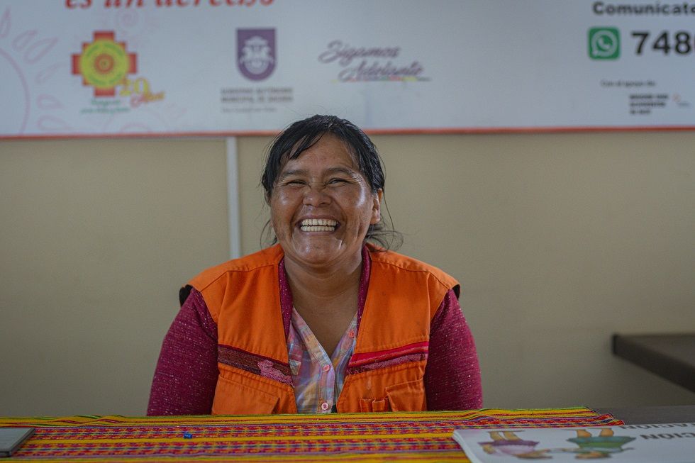 Salomé Andrade Mencia, Promotora comunitaria contra la violencia en razón de género de Yachay Chhalaku.