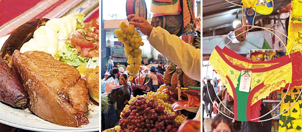 COSTUMBRES. La carne de cerdo, las uvas y la ropa interior de colores, son algunas de las cábalas que no faltan en las actividades de los sucrenses.