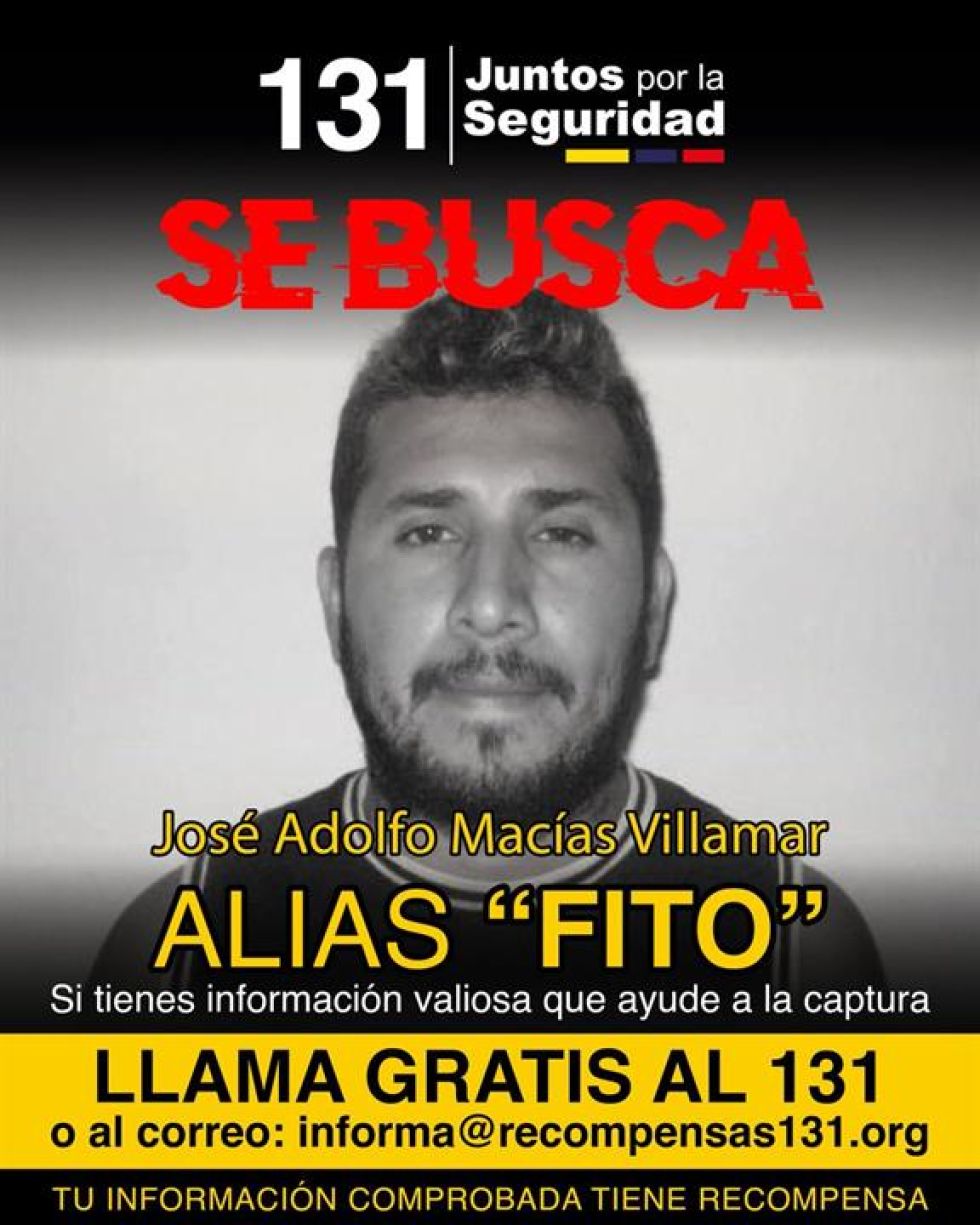 Imagen tomada de la cuenta en X de las Fuerzas Armadas de Ecuador que muestra el cartel de requerimiento de José Adolfo Macías Villamizar, alias Fito.