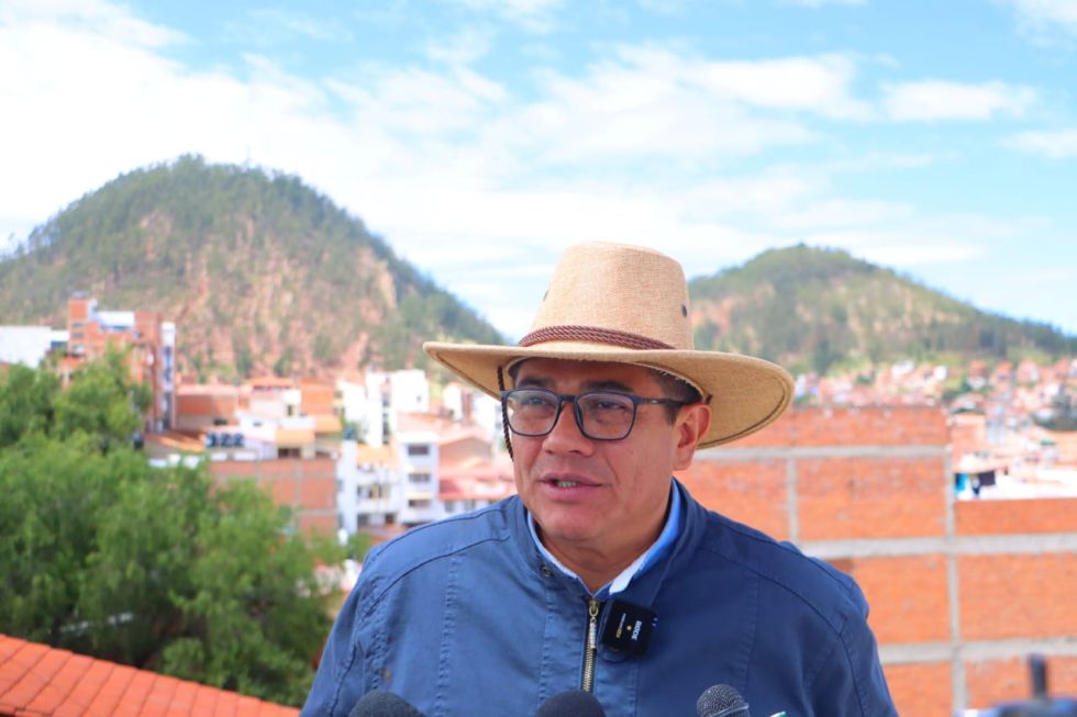 El alcalde de Sucre, Enrique Leaño, durante una entrevista sobre el Censo.