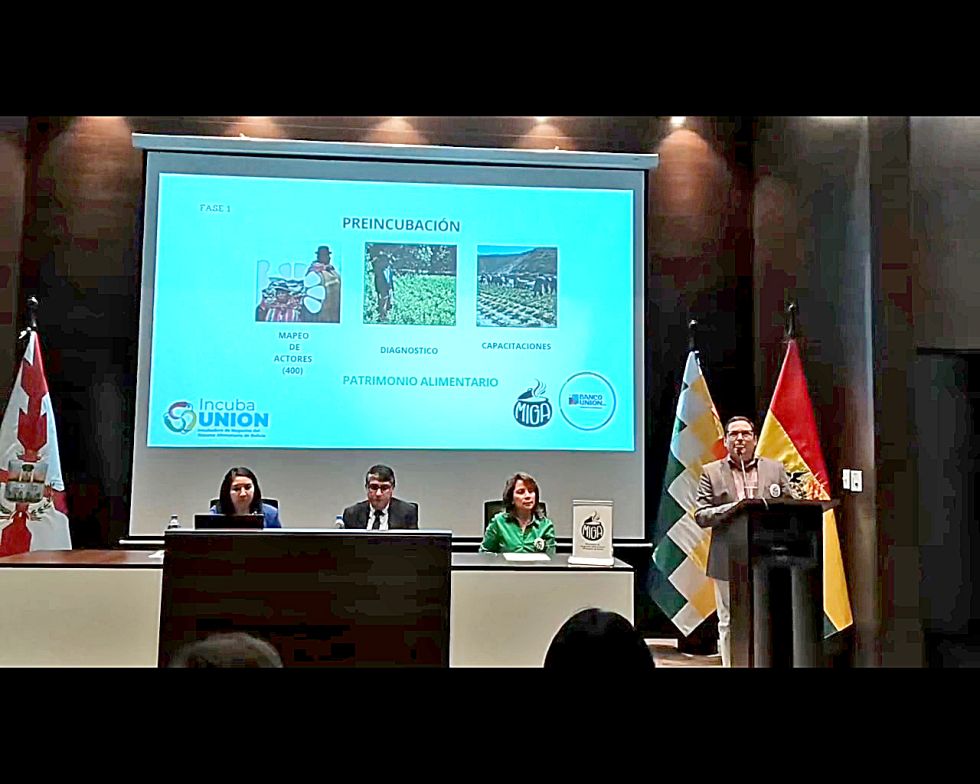 SUCRE. La presentación de la incubadora de negocios del sistema alimentario “Incuba Unión”.