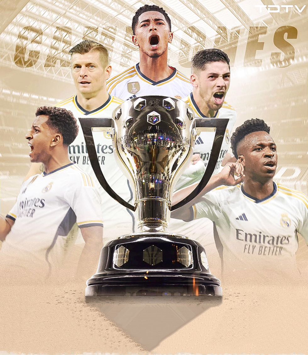 Así celebró el título liguero el Real Madrid en sus redes sociales.