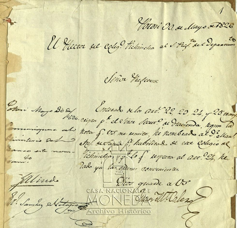 Carta de Calero delegando funciones a Manuel Anselmo Tapia.