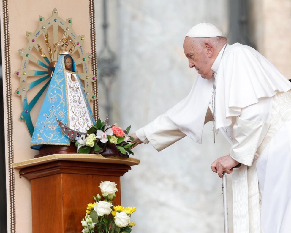 El Papa Francisco, en su audiencia general semanal en la Plaza de San Pedro, Ciudad del Vaticano, el miércoles.