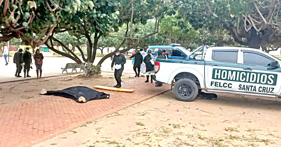 LUTO. El cadáver de la mujer adulta mayor fue encontrada cerca de una plaza en Santa Cruz.
