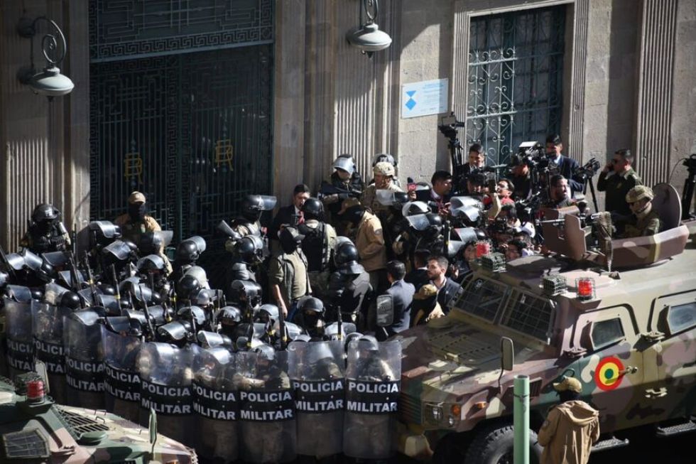 Una imagen de la asonada militar del 26 de junio en La Paz.