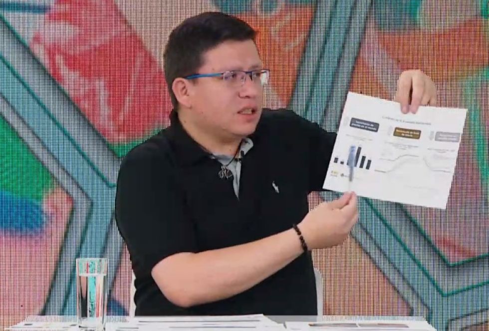El ministro de Planificación, Sergio Cusicanqui, este domingo, en Bolivia Tv.