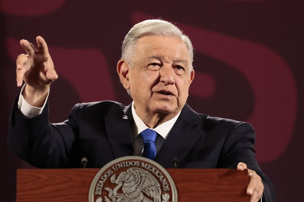El presidente de México, Andrés Manuel López Obrador, durante su conferencia de prensa matutina, el lunes.