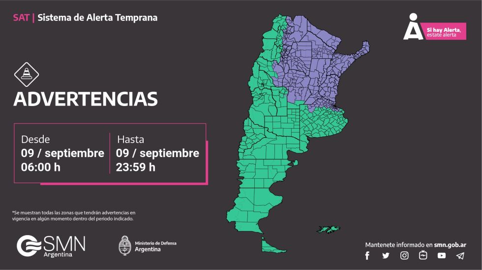 La advertencia del Servicio Meteorológico de Argentina sobre la presencia de humo. 