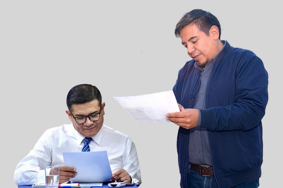 El alcalde de Sucre, Enrique Leaño (i), y el presidente del Concejo Municipal, Rodolfo Avilés.