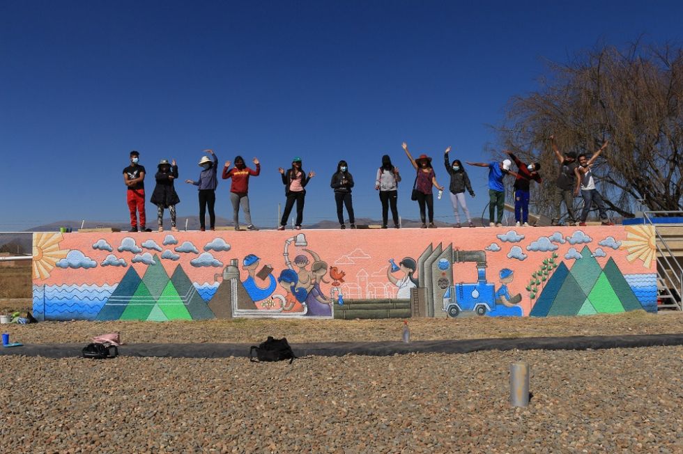Muro de ciclo urbano en Cliza, un modelo para Bolivia transformando aguas residuales en recursos.