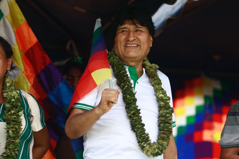 El expresidente Evo Morales en un acto político, el pasado sábado, en el Trópico de Cochabamba.