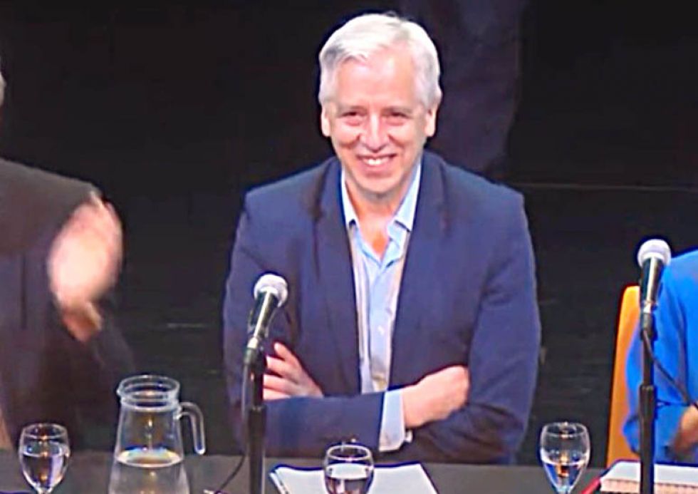 ARGENTINA. El exvicepresidente Álvaro García Linera, durante su conferencia en el país vecino.