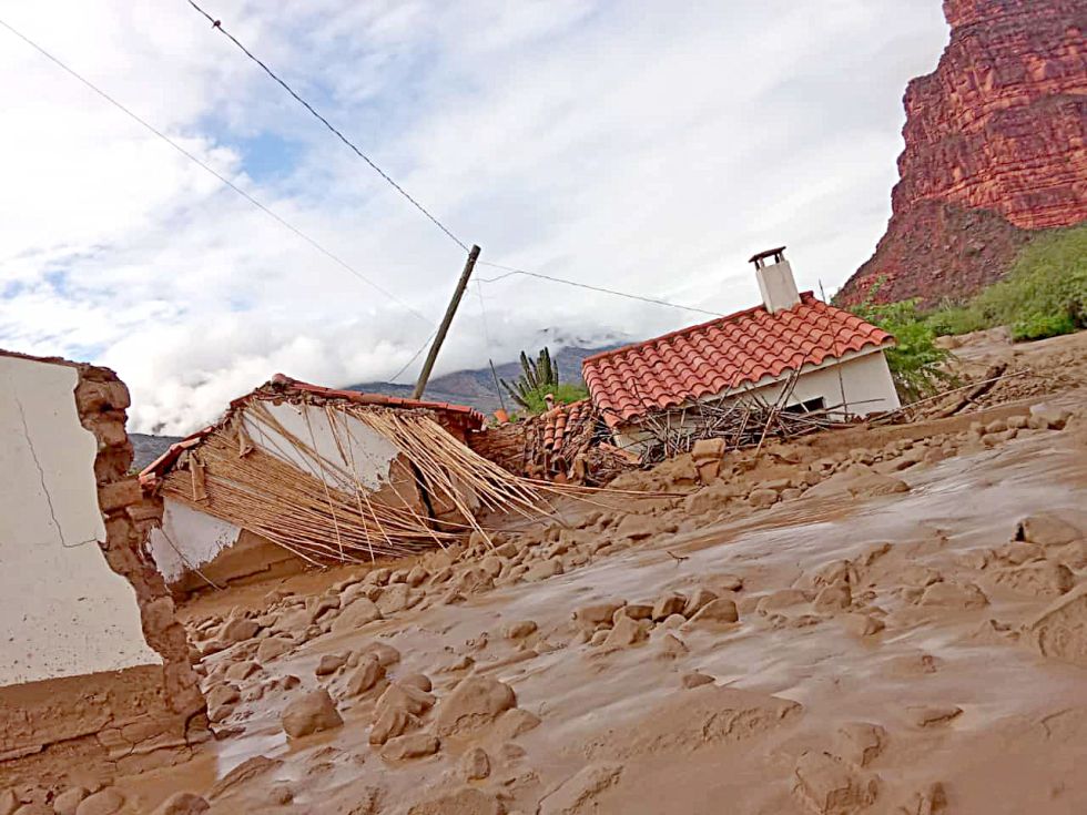 DESASTRE. Una vivienda destruidad por la mazamorra en la comunidad de Taigata, Icla.