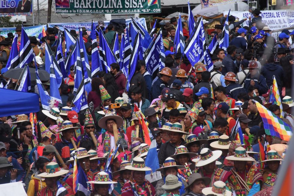 Una anterior concentración del Movimiento Al Socialismo (MAS)