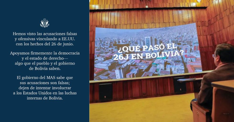 La Embajada estadounidense reiteró su postura de no interferencia en los asuntos internos de Bolivia.