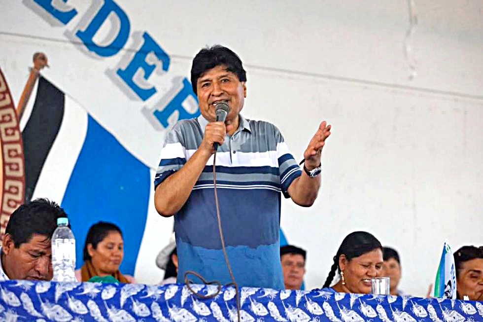 INVESTIGADO. El expresidente Evo Morales en una de sus apariciones en el Trópico de Cochabamba.