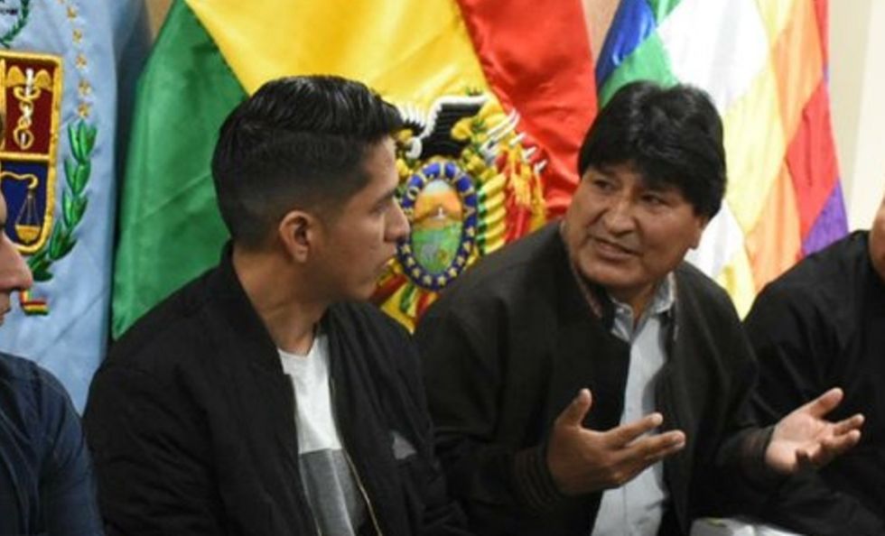 Andrónico Rodríguez (i) y Evo Morales en una aparición anterior. 