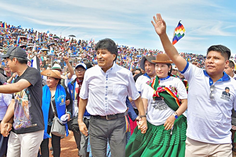 INVESTIGADO. El expresidente Evo Morales en una de sus presentaciones en el Trópico.
