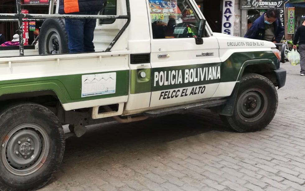 Una patrulla de la Felcc de El Alto. 