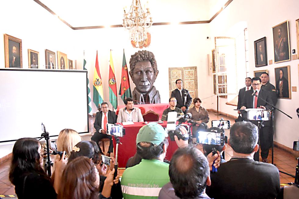 SUCRE. El acto de presentación del evento en la Casa de la Libertad, este jueves.
