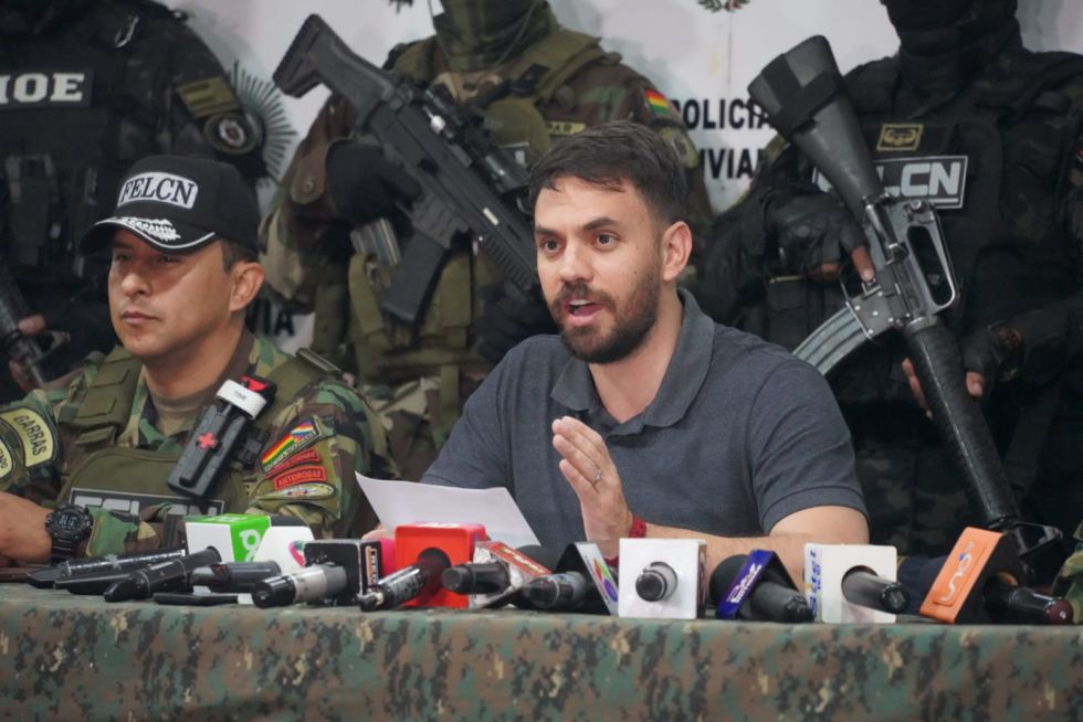 El ministro de Gobierno, Eduardo del Castillo, brindó este jueves una conferencia de prensa.