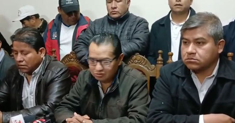 Conferencia de prensa de la Federación Departamental de Choferes de Chuquisaca