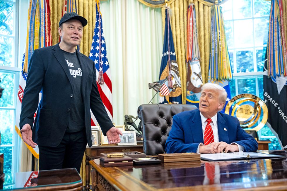 FIGURAS. Una fotografía del pasado 30 de mayo cuando Trump y Musk ofrecieron una conferencia.
