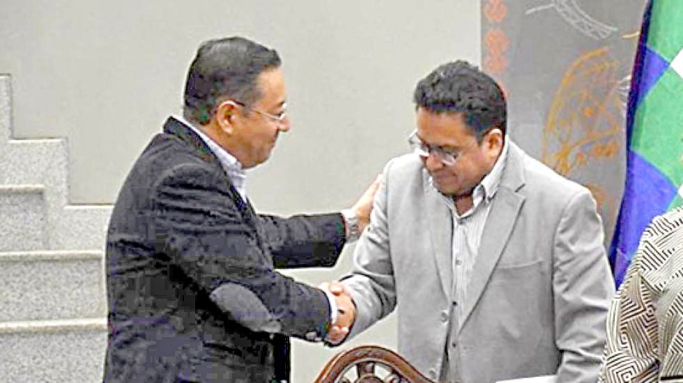 la paz. Luis Arce y César Siles en Palacio de Gobierno en uno de sus encuentros anteriores.