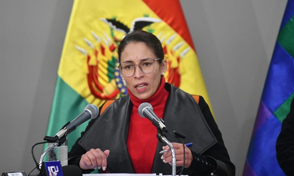 La ministra de Justicia, Jessica Saravia, brindó este miércoles una conferencia de prensa.