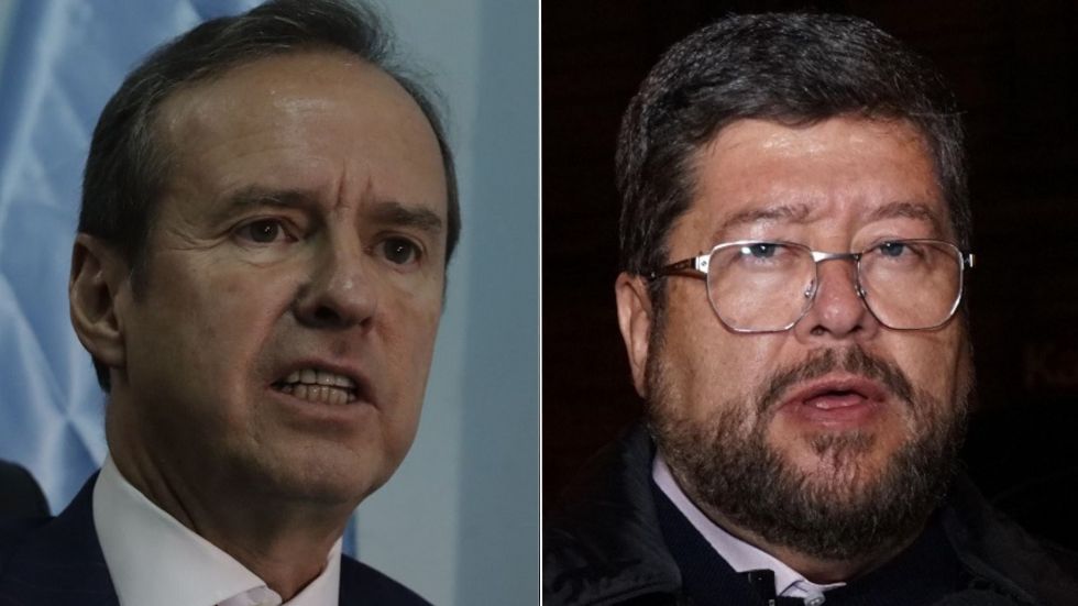 Jorge Tuto Quiroga (i) y Samuel Doria Medina, líderes de las alianzas Libre y Unidad, respectivamente.
