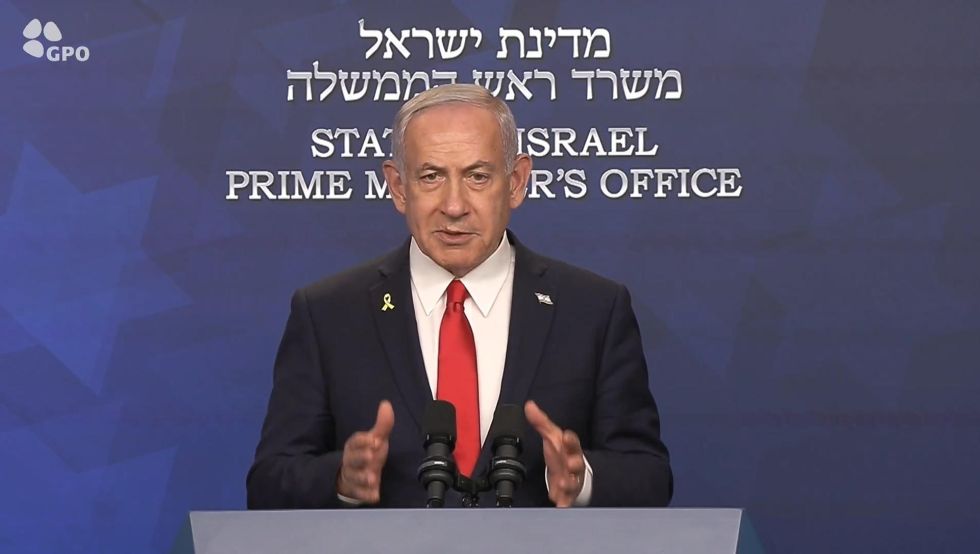 Captura de video tomada de la cuenta en X @netanyahu del primer ministro de Israel, Benjamin Netanyahu.