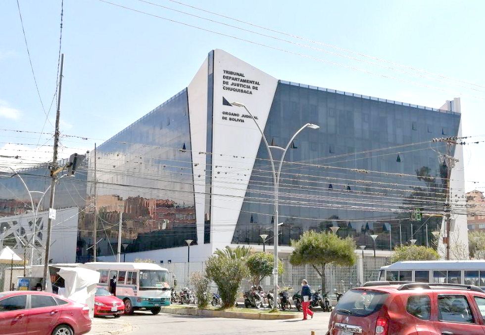 SUCRE. La audiencia se desarrolló este martes en el Tribunal Departamental de Justicia.
