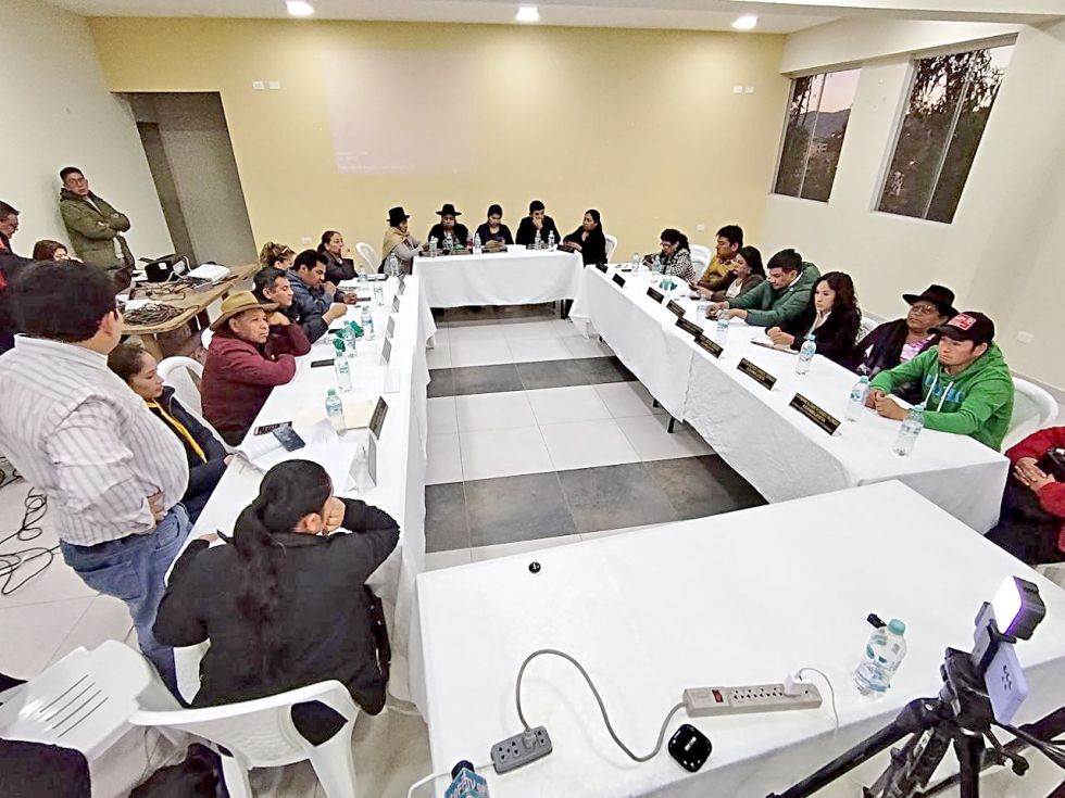 ASAMBLEA. Una imagen del debate previo a la eleción del suplente de Damián Condori.