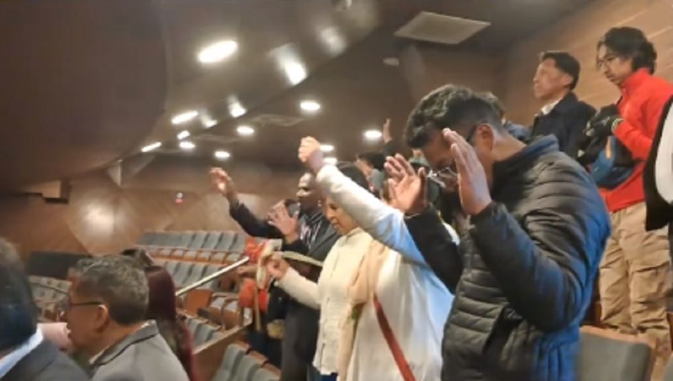 Los evangélicos oraron en la Asamblea Legislativa Plurinacional. 