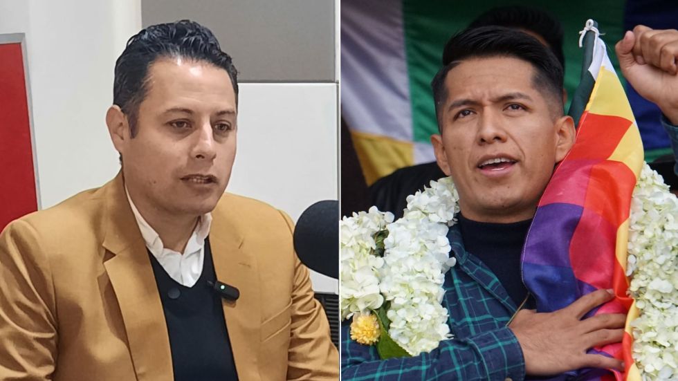 Edman Lara (i) cuestionó la candidatura de Andrónico Rodríguez (d).