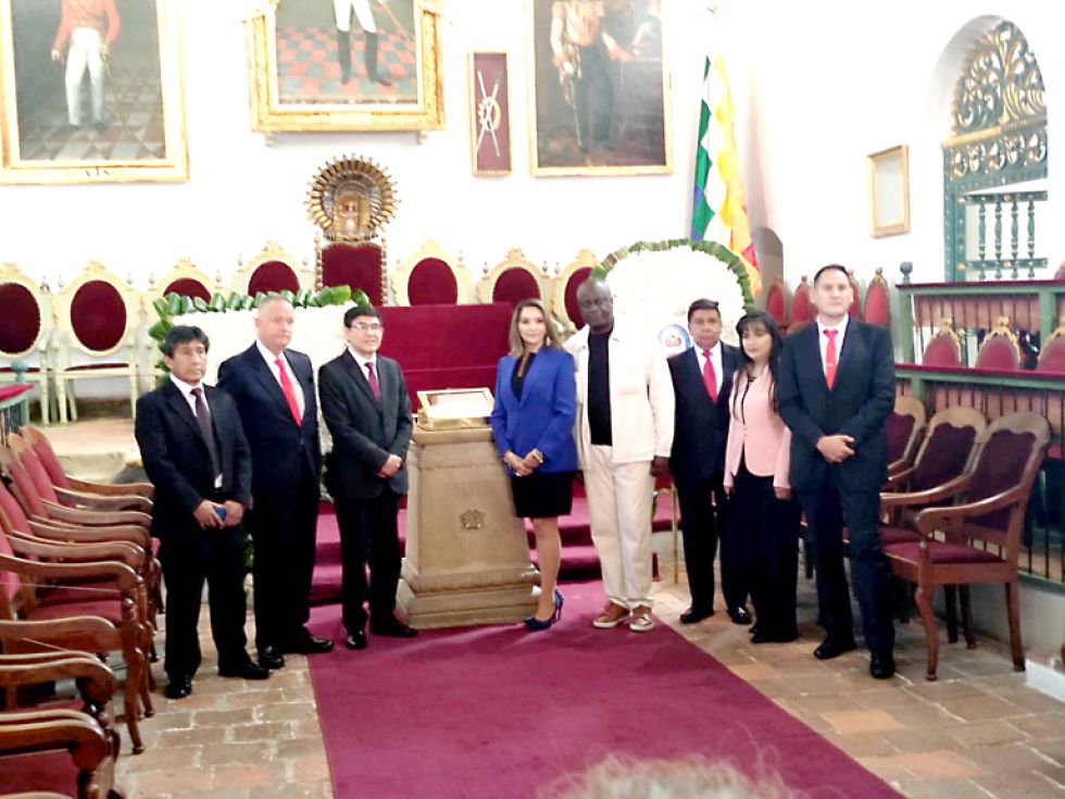 SUCRE. Autoridades notariales en la Casa de la Libertad en el inicio del evento el fin de semana pasado.