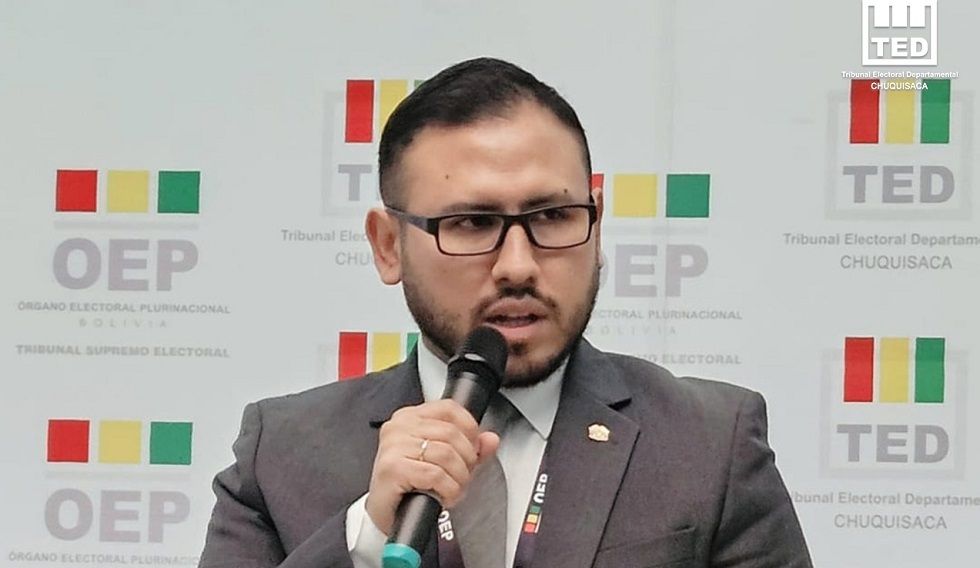 El presidente del Tribunal Electoral Departamental (TED) Chuquisaca, Mauricio del Río.